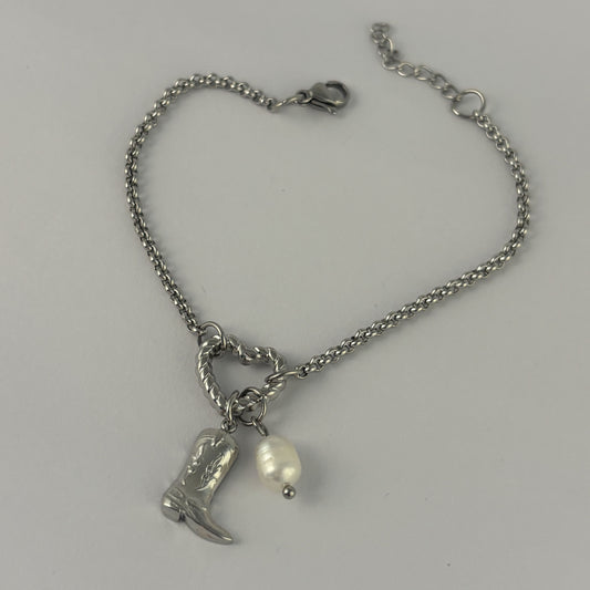 Pulsera bota vaquera acero inoxidable