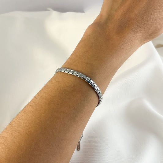 Pulsera acero inoxidable serpiente planchada