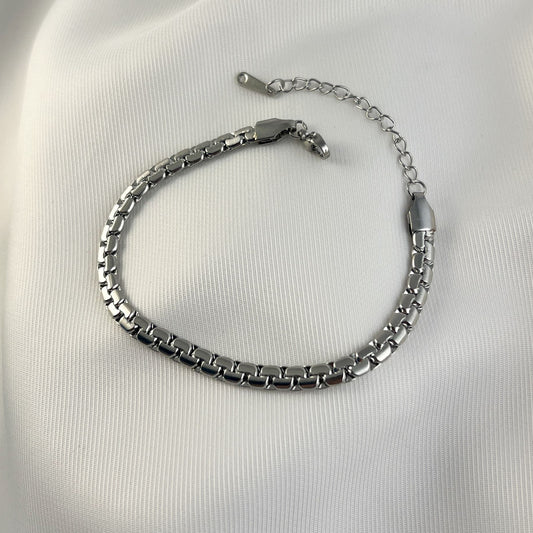 Pulsera acero inoxidable serpiente planchada