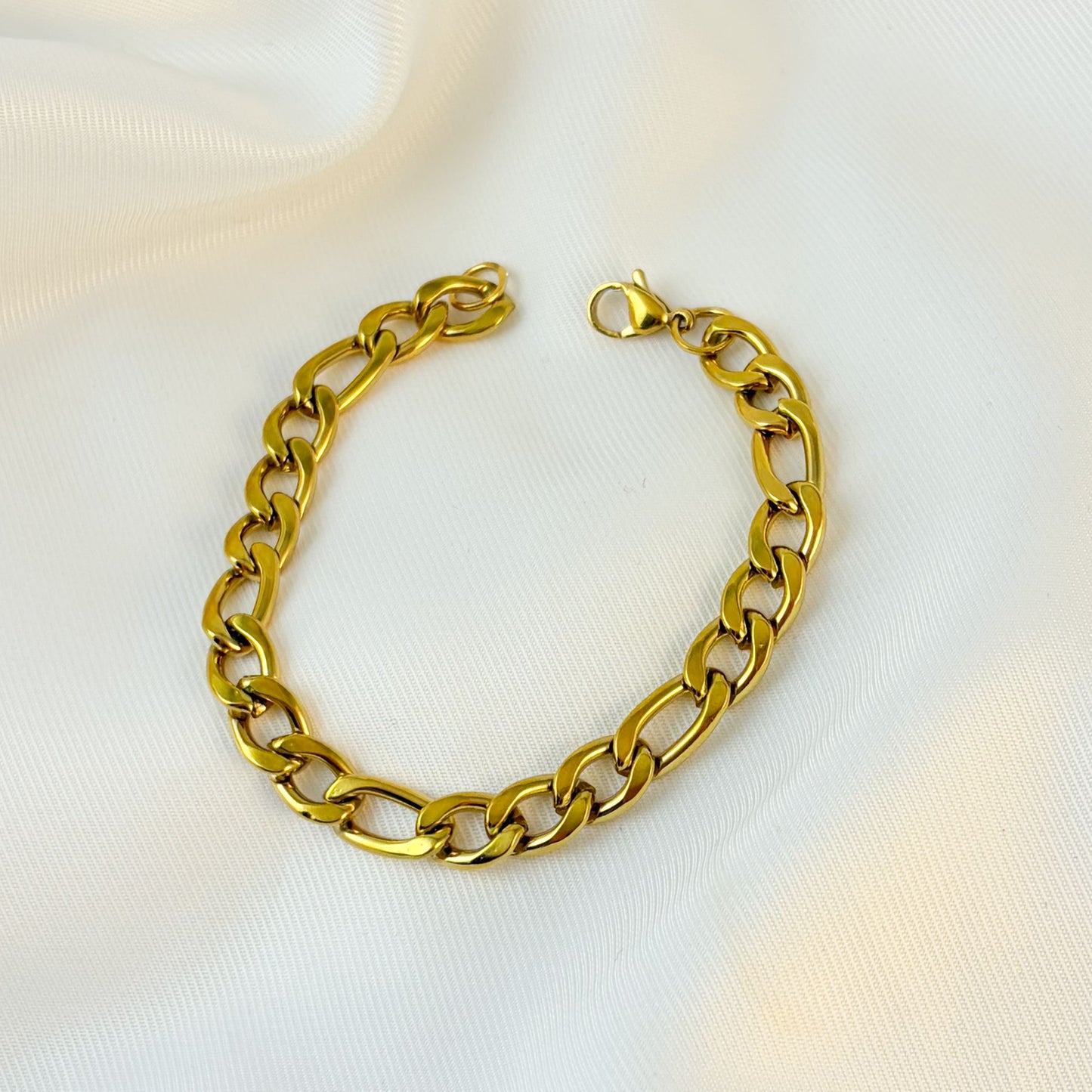 Pulsera 3 por 1 caballero 18 cm dorado acero