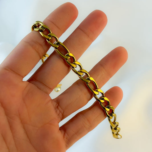 Pulsera 3 por 1 caballero 18 cm dorado acero