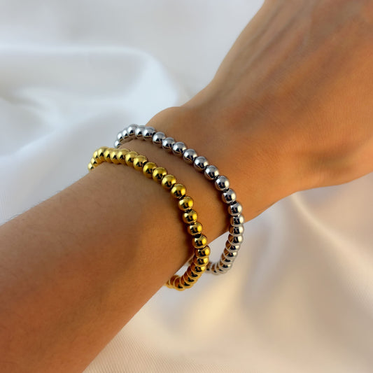 Pulsera de bolitas acero inoxidable 5 mm