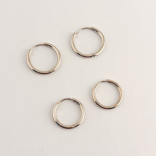 Arracadas tubulares chicas acero inoxidable