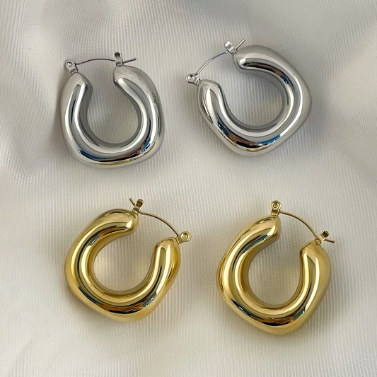 Arracadas chunky acero inoxidable premium