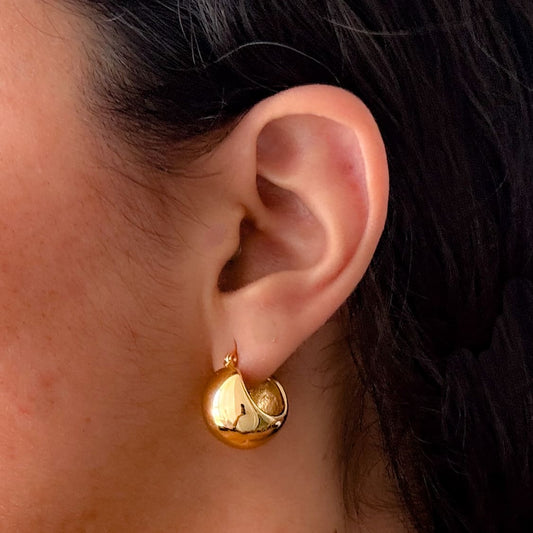 Arracadas gruesas acero inoxidable globo doradas