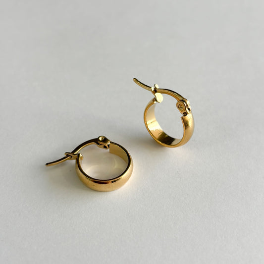 Arracadas acero inoxidable gruesas 1.5 cm doradas