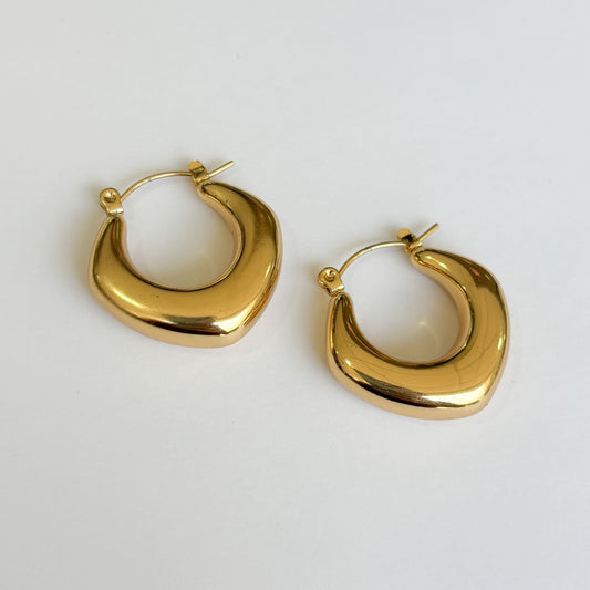 Arracadas chunky rombo 2.5 cm acero inoxidable dorado