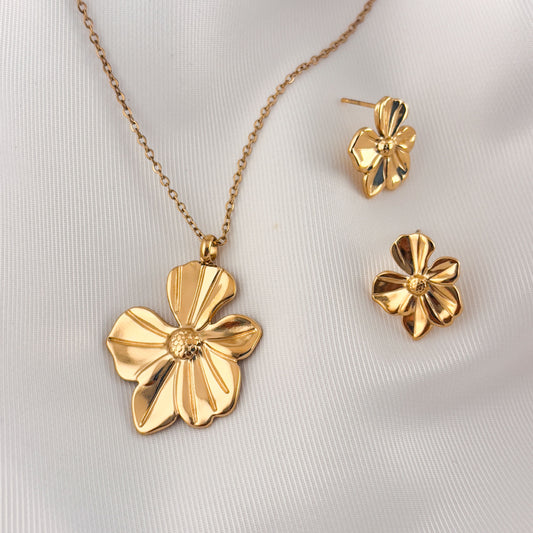 Set aretes y collar acero inoxidable diferentes modelos