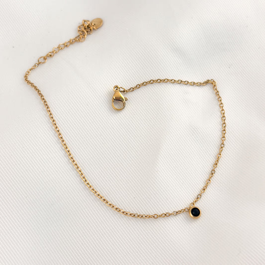 Tobillera acero inoxidable mini zirconia