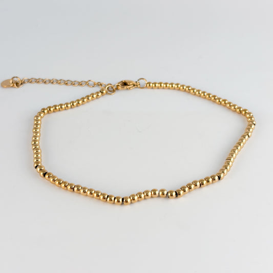 Tobillera bolitas con extensión acero inoxidable