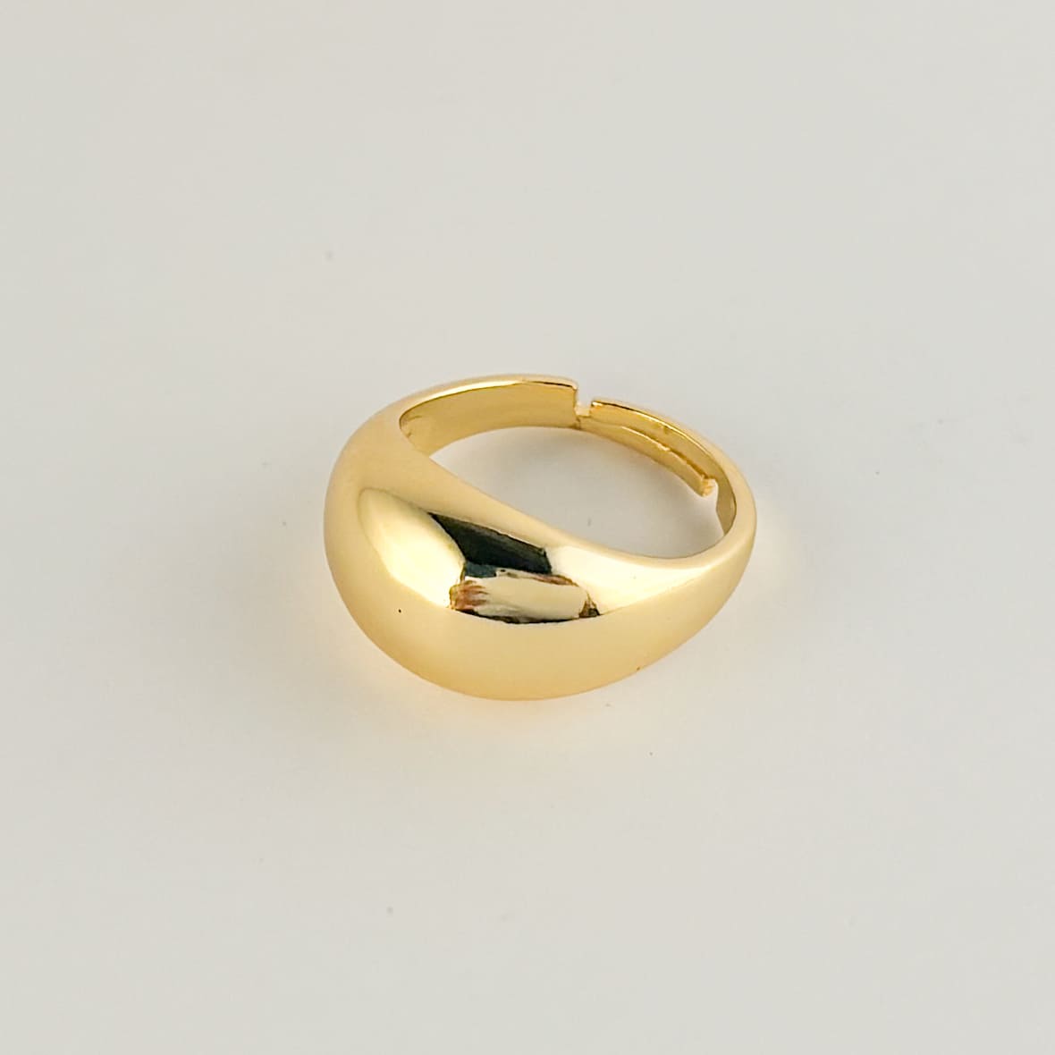 Anillo chunky chapa de oro liso ajustable