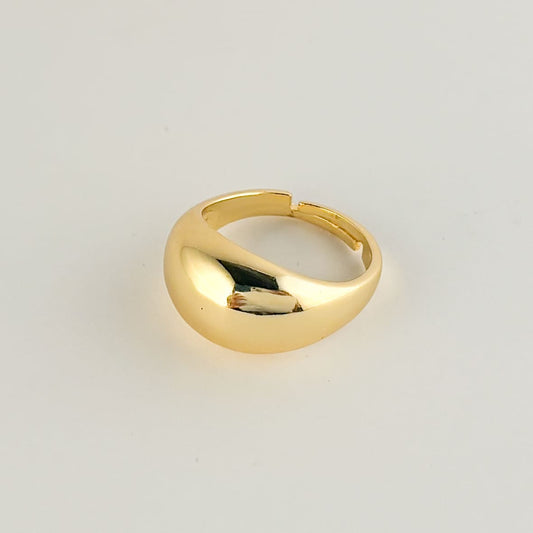Anillo chunky chapa de oro liso ajustable