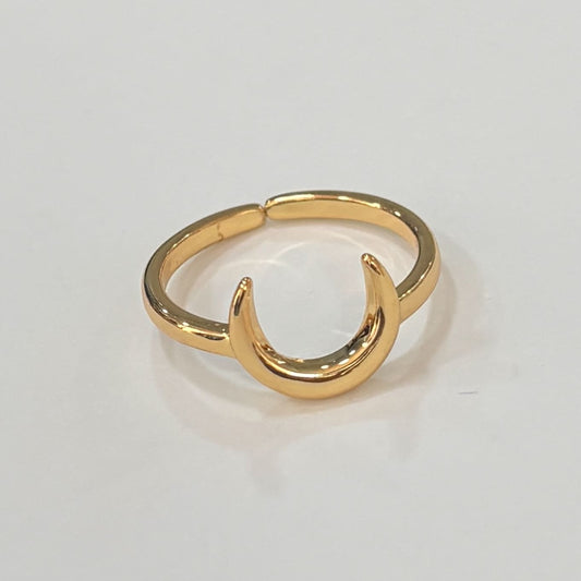 Anillo degado luna cuerno chapa de oro ajustable