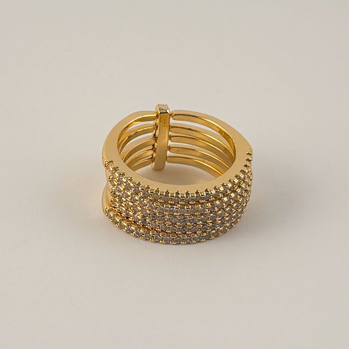 Anillo multi churumbelas chapa de oro 5 niveles #6
