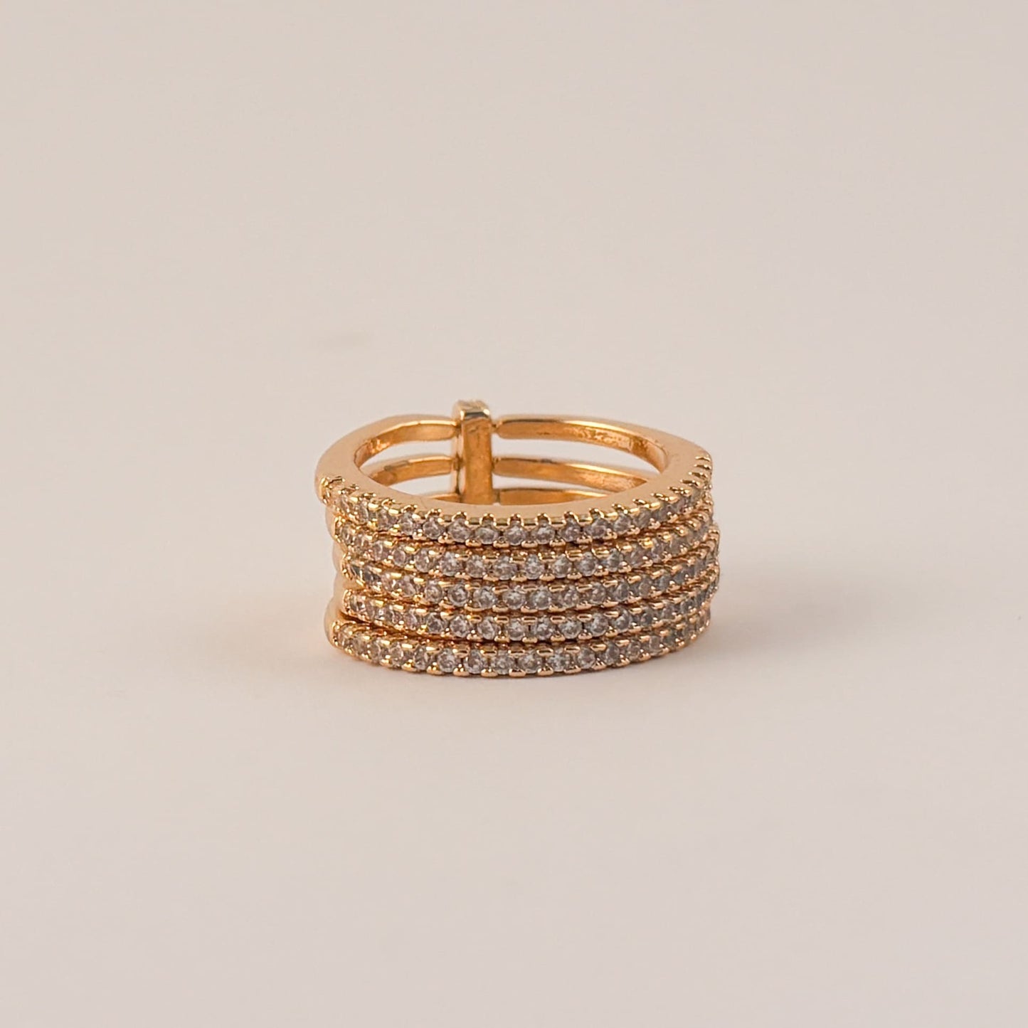 Anillo multi churumbelas chapa de oro 5 niveles #6