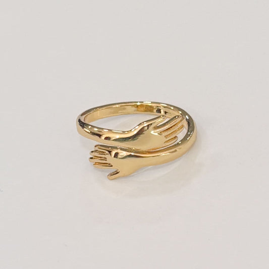 Anillo abrazo chapa de oro ajustable