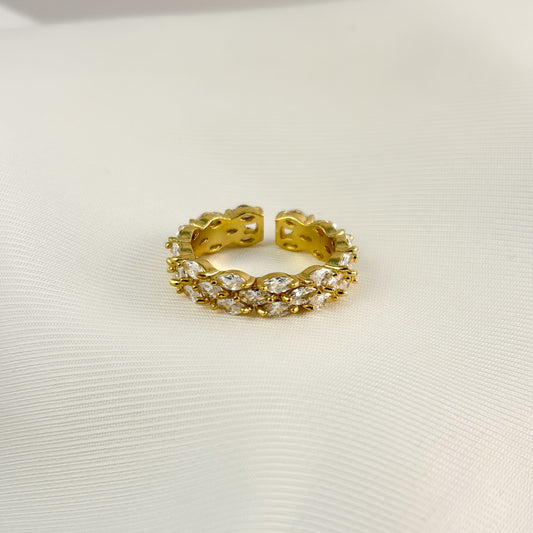 Anillo churumbela ajustable chapa de oro acuario