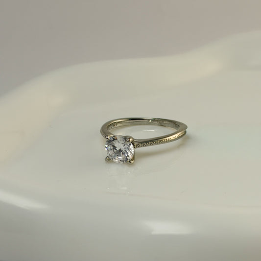 Anillo solitario baño de rodio tallas