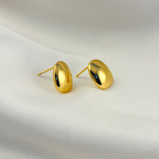 Aretes pegados luneta chapa de oro