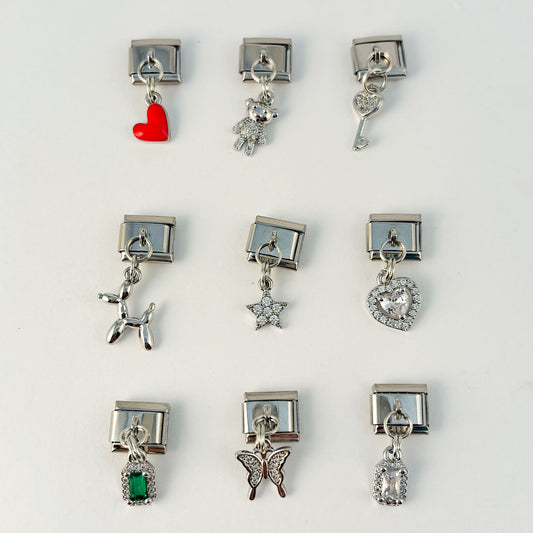 Charms para pulseras italianas dijes colgantes plateados