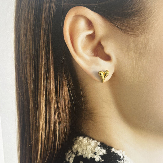 Broqueles corazón angular chapa de oro