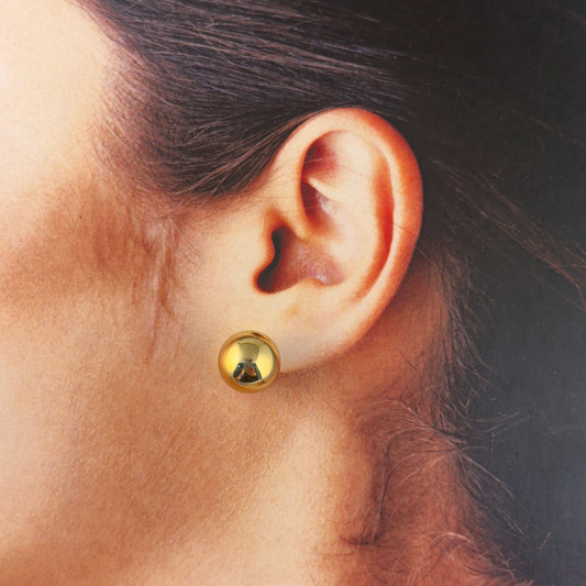 Broqueles bolita chapa de oro diferentes medidas