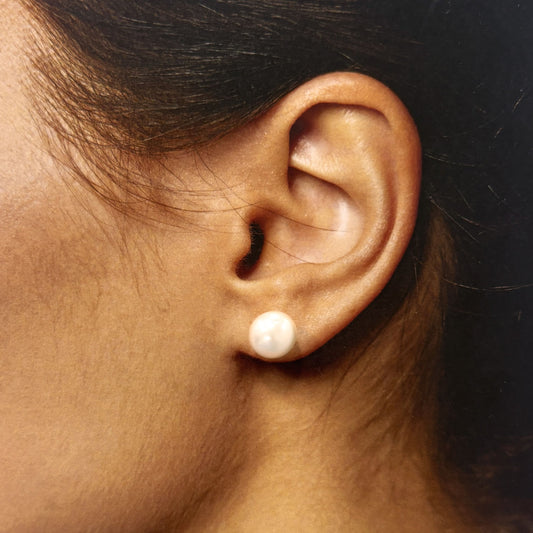 Broquel perla natural chapa de oro diferentes medidas