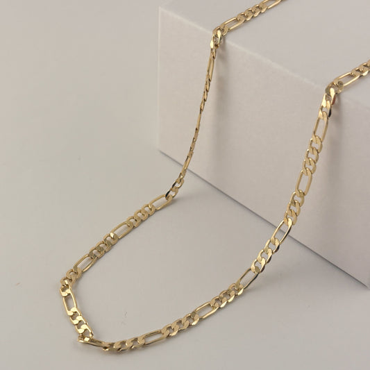 Cadena chapa de oro eslabó tres por uno diferentes medidas