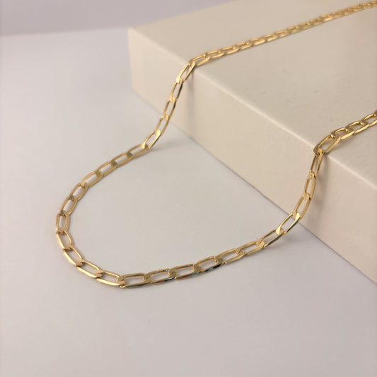 Cadena chapa de oro eslabón largo 60 cm