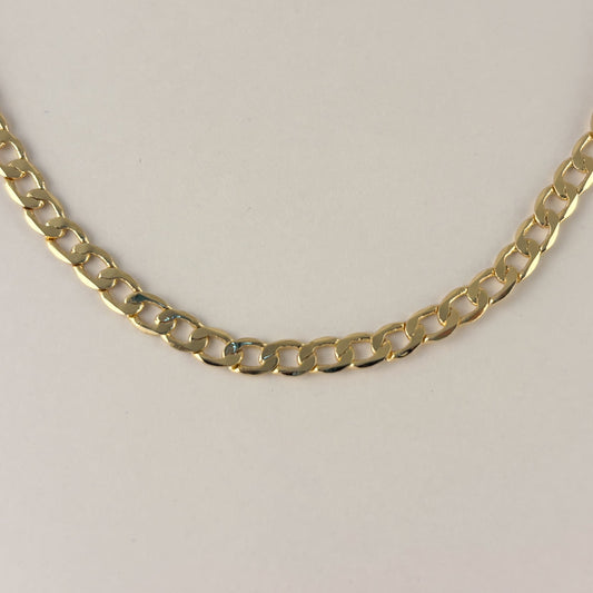 Cadena chapa de oro barbada plana