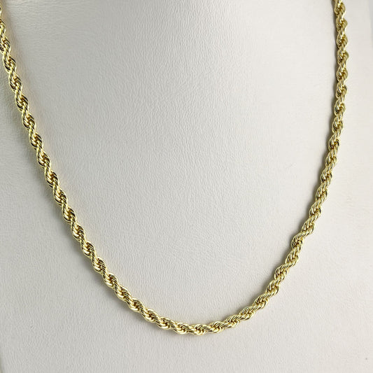 Cadena torsal chapa de oro 4 mm 55 cm