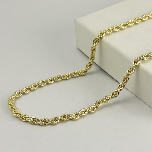 Cadena torsal chapa de oro 4 mm 55 cm