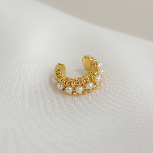 Ear cuff simulador de perforación grueso perlas