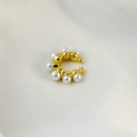 Earcuff perlas chapa de oro