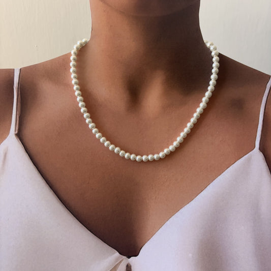 Collar perlas sintéticas chapa de oro