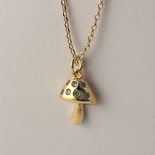 Collar ajustable dije honguito chapa de oro