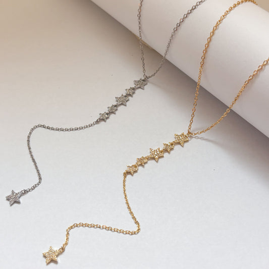 Collar chapa de oro corbatín estrellas