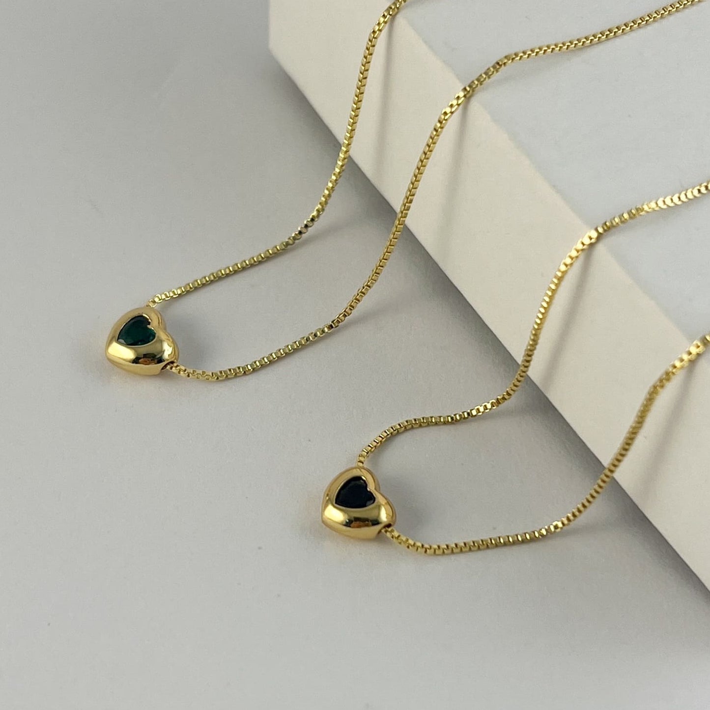 Collar corazón cristal color ajustable