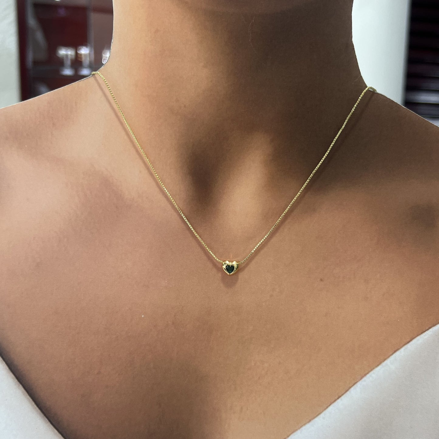 Collar corazón cristal color ajustable