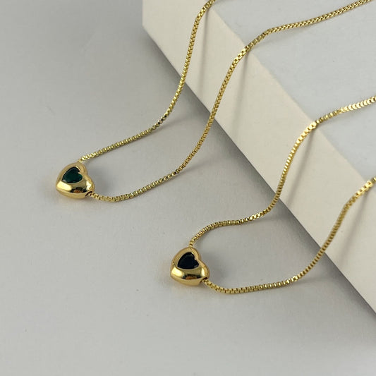 Collar corazón cristal color ajustable