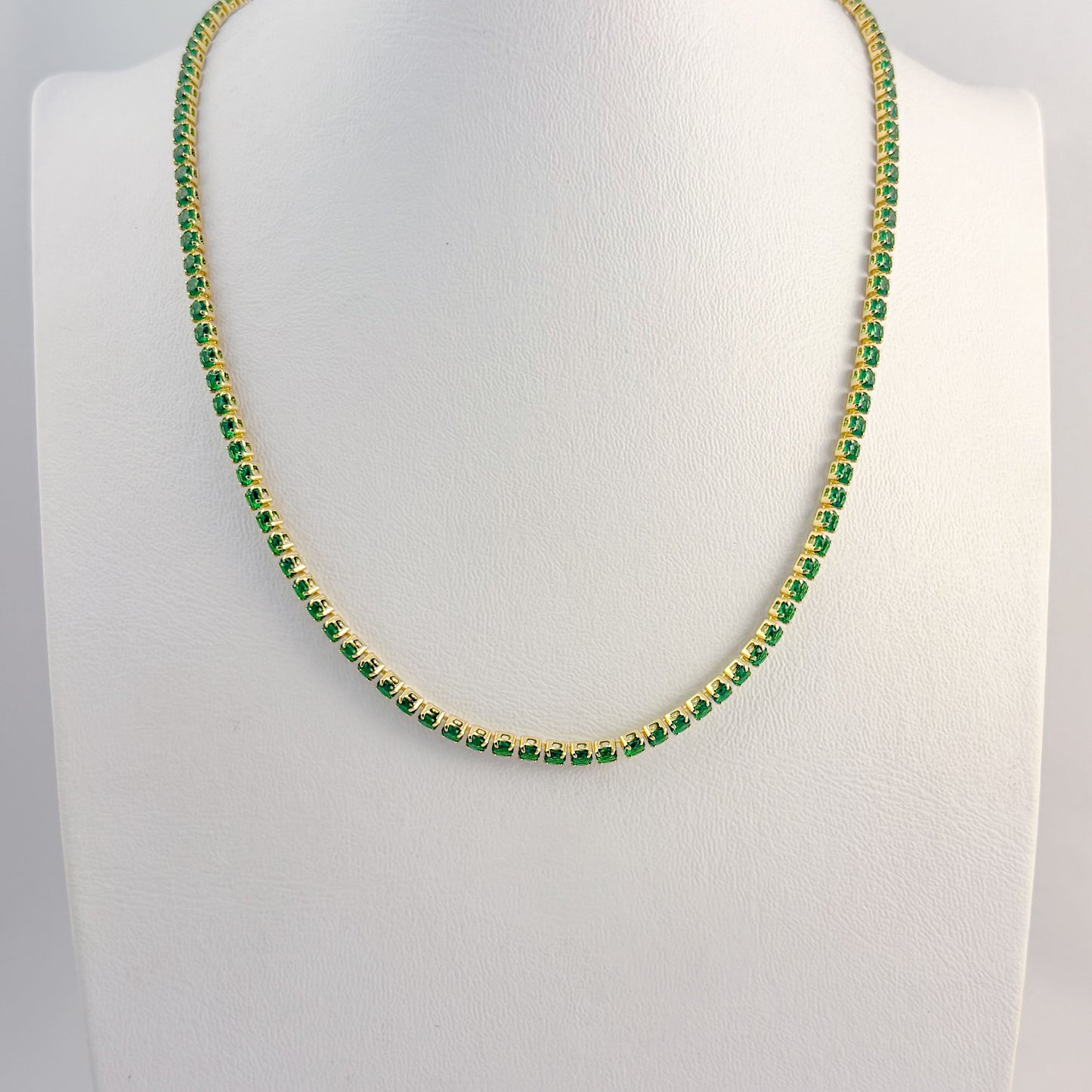 Collar gargantilla tennis verde