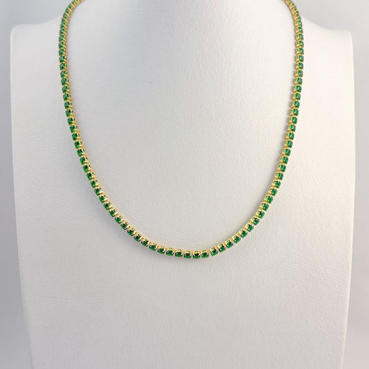 Collar gargantilla tennis verde