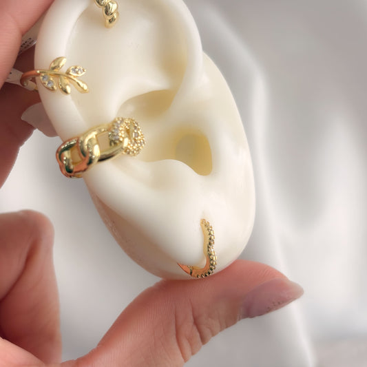 Huggies mini corazón zirconias chapa de oro