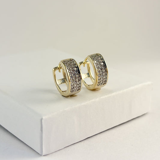 Huggies doble fila de zirconias chapa de oro
