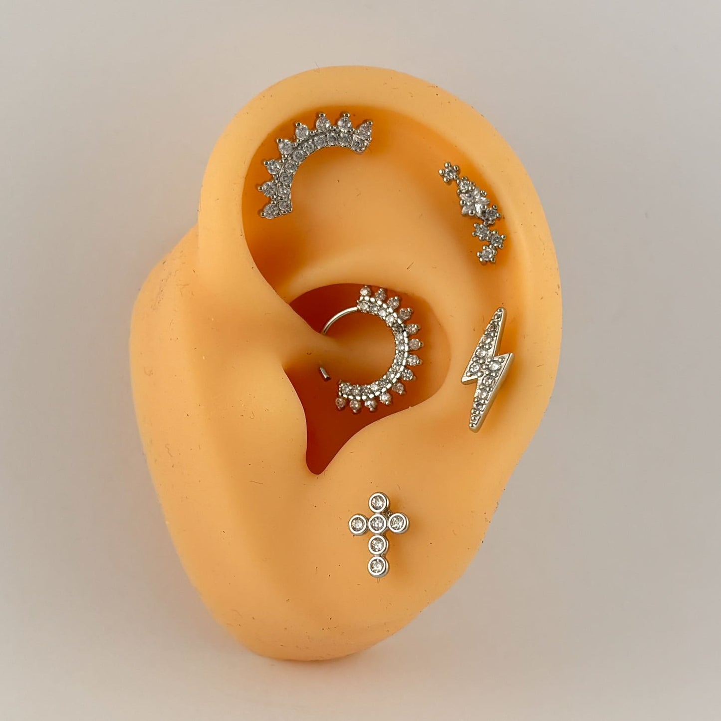 Argolla piercing con zirconias chapa de oro plateado ¡Elige el modelo!