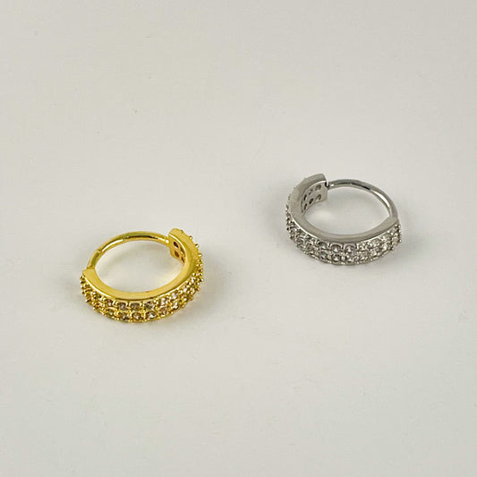 Piercing chapa de oro argolla mini zirconias