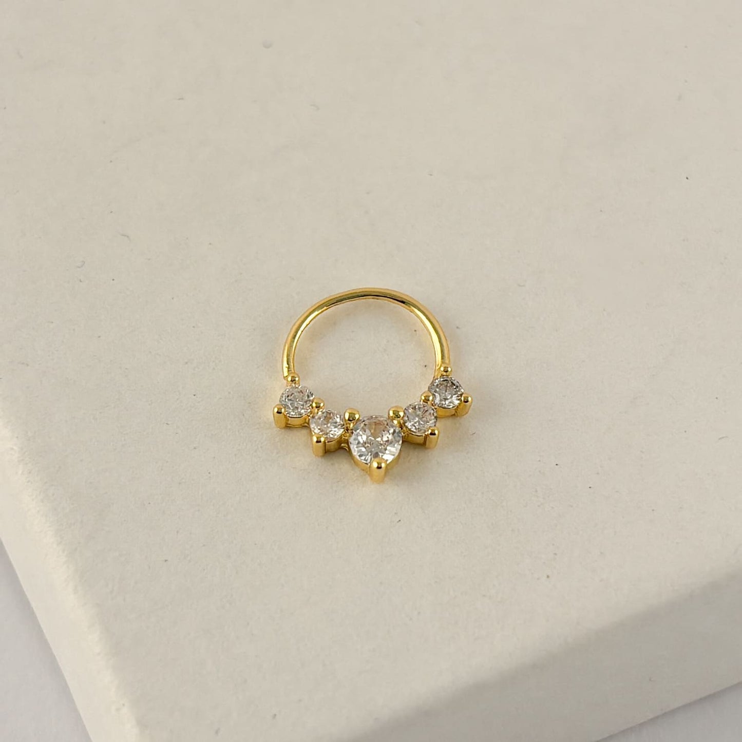 Argolla piercing con zirconias chapa de oro dorado ¡Elige el modelo!