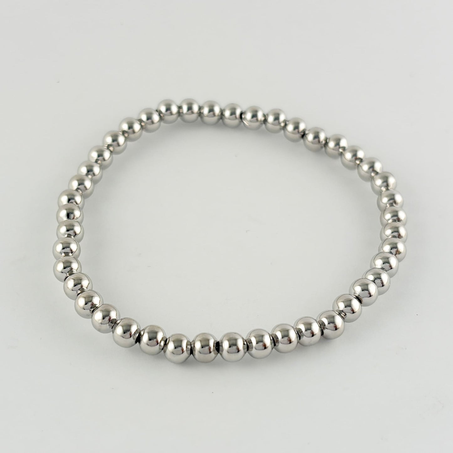 Pulsera esferitas chapa de oro elástico 4 mm ¡Elige el color!