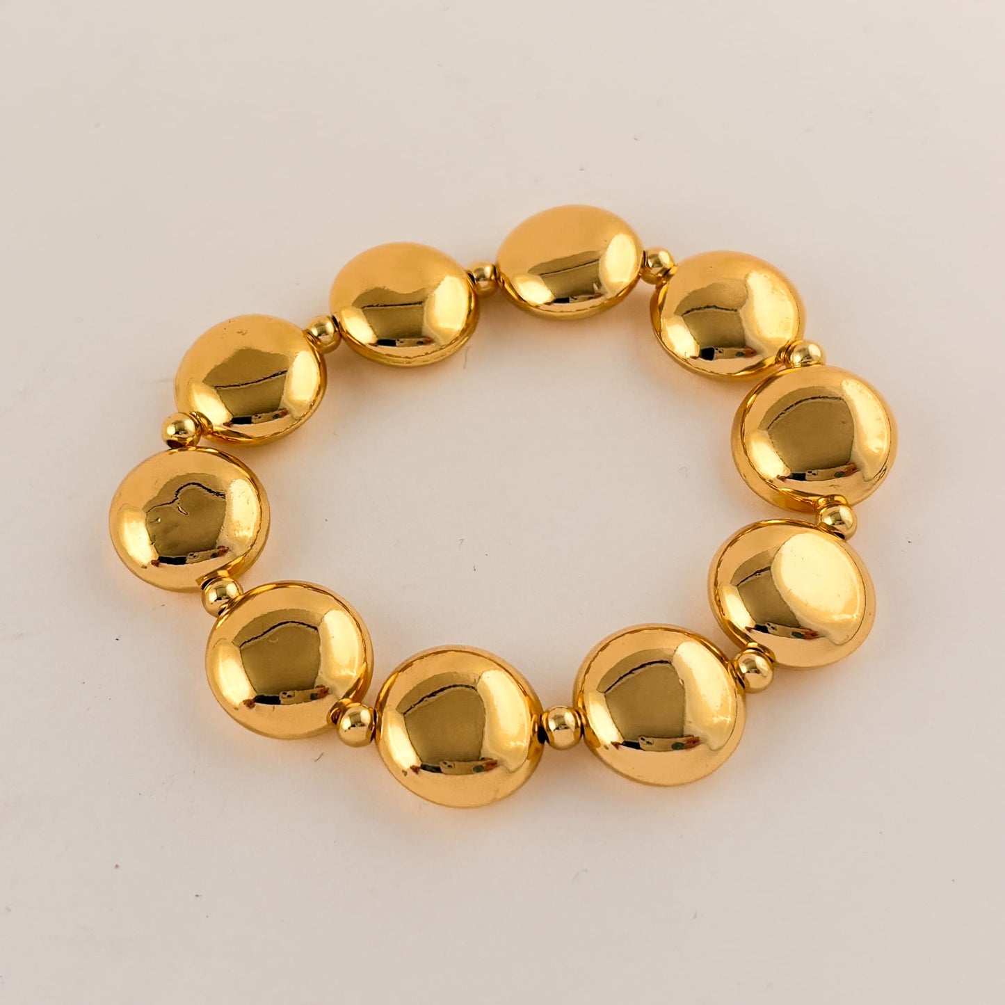 Pulsera chapa de oro lunetas elástico