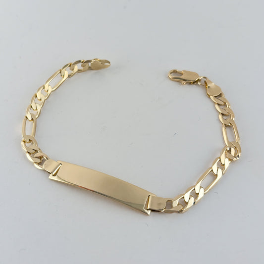 Pulsera esclava tipo carter chapa de oro 21 cm